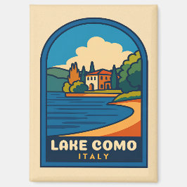 Imán Viaje Retro Viaje Lago Como Paisaje Italiano