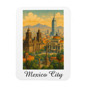 Imán Viaje Retro Vintage Ciudad de México CDMX