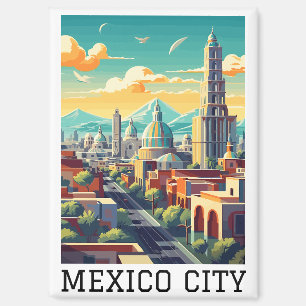 Imán Viaje retro vintage clásico de la Ciudad de México