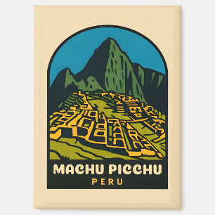 Imán Viaje retro vintage Machu Picchu Perú