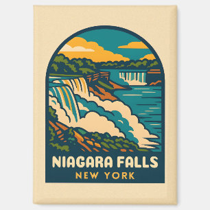 Imán Viaje retro vintage Niagara Cataratas Nueva York