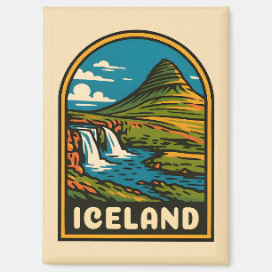 Imán Viaje retro vintage paisajismo Islandia