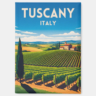 Imán Viaje Retro Vintage Toscana Italia Viñedo 