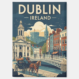Imán Viaje Vintage a Dublín Irlanda