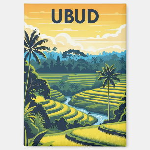 Imán Viaje vintage a Ubud Bali Indonesia