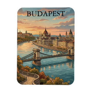 Imán Viaje vintage Budapest río Danubio