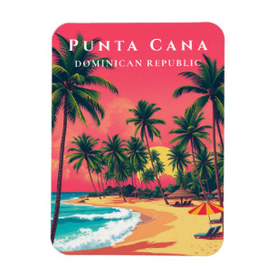 Imán Viaje Vintage de Punta Cana a la playa de Repúblic