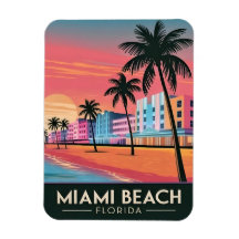 Viaje Vintage Miami Beach Florida Sunset Seaside