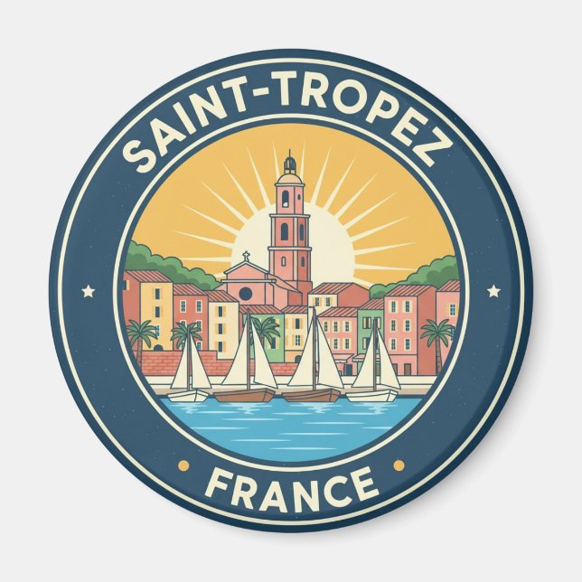 Imán Viaje Vintage Saint-Tropez Francia (Frente)
