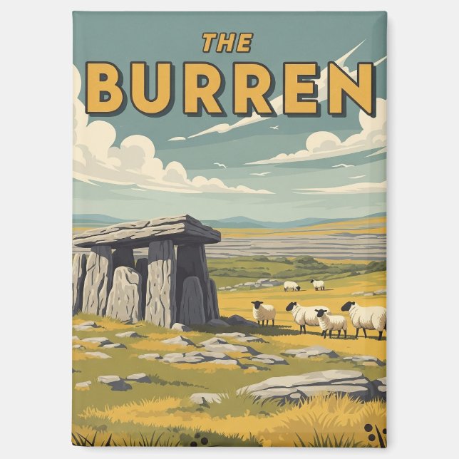 Imán Viaje Vintage The Burren Ireland (Anverso)