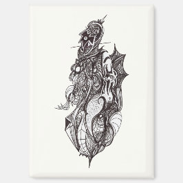 Imán Viajero alado, dibujo con tinta,