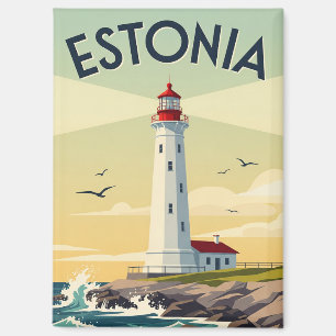 Imán Viajes al Faro Vintage de Estonia