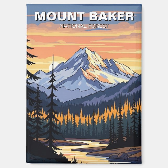 Imán Viajes al Monte Baker National Forest (Anverso)