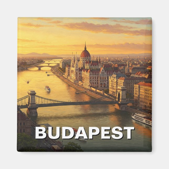 Imán Viajes al Parlamento de Budapest Hungría (Frente)