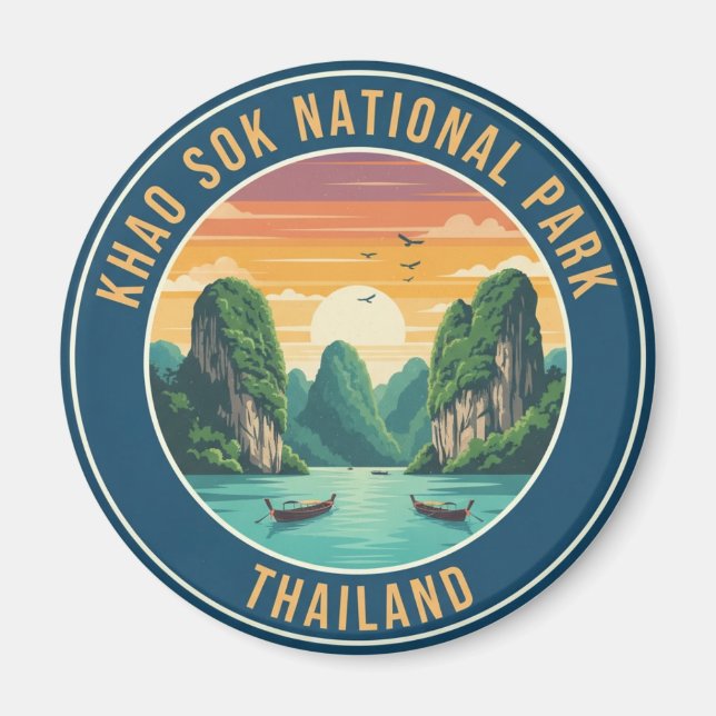 Imán Viajes al Parque Nacional Khao Sok en Tailandia (Frente)