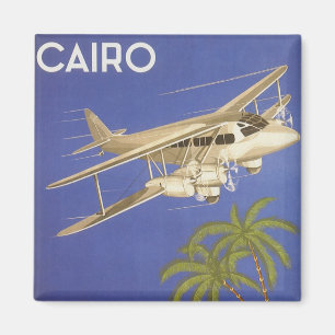 Imán Viajes antiguos a El Cairo, Egipto, Avión Biplano