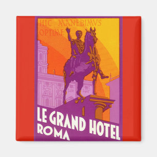 Imán Viajes Antiguos, Estatua Le Grand Hotel Roma, Ital