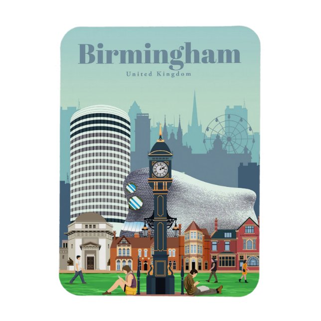 Imán Viajes De Arte De Viaje A Birmingham (Vertical)
