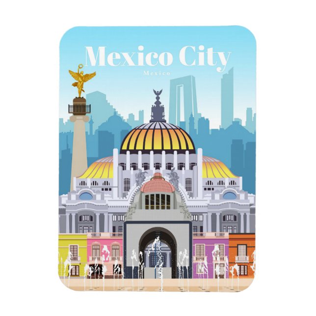 Imán Viajes De Arte De Viaje A Ciudad De México (Vertical)