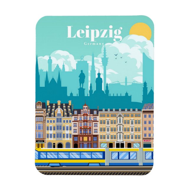 Imán Viajes De Arte De Viaje A Leipzig Alemania (Vertical)