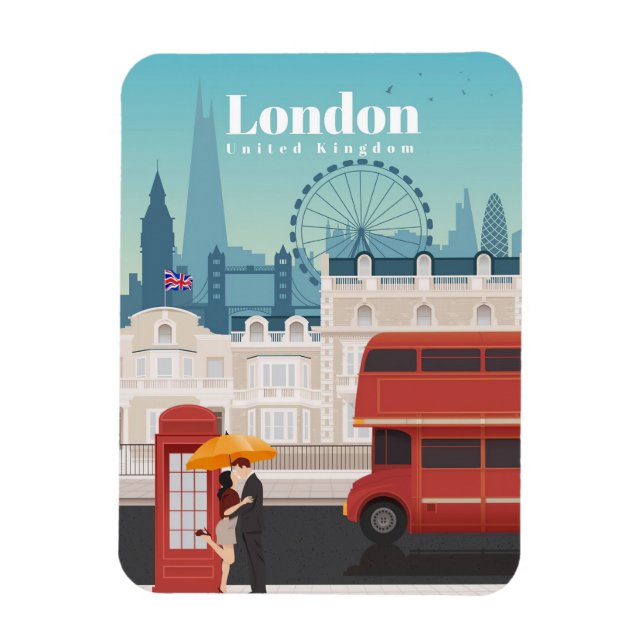 Imán Viajes De Arte De Viaje A Londres Inglaterra (Vertical)