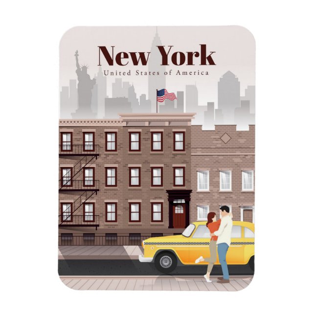 Imán Viajes De Arte De Viaje A Nueva York (Vertical)