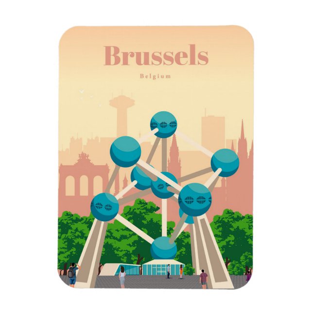 Imán Viajes De Arte Viajero A Bruselas (Vertical)