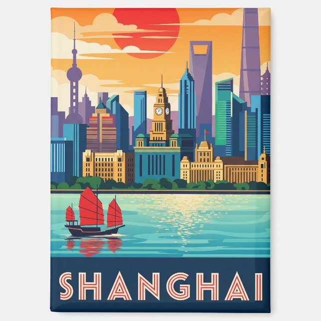 Imán Viajes de china en Shanghai (Anverso)