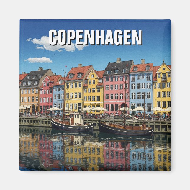 Imán Viajes de Copenhague Dinamarca (Frente)