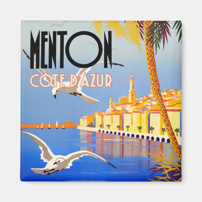 Imán Viajes de cosecha de Menton France (Frente)