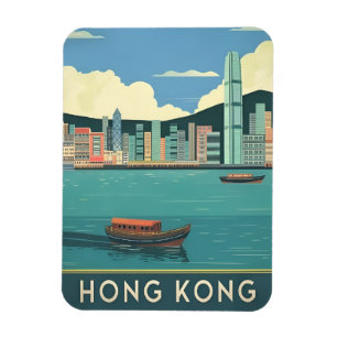 Imán Viajes de cosecha de vintage Hong Kong China Catál