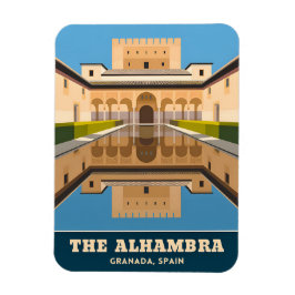 Imán Viajes de época Alhambra Granada España Retro Esce