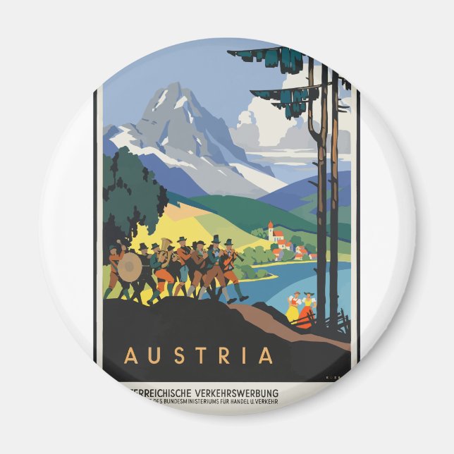 Imán Viajes de época Austria (Frente)