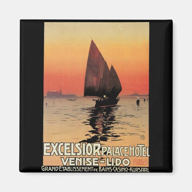 Imán Viajes de época, barcos en el Palacio Excelsior Ve (Frente)