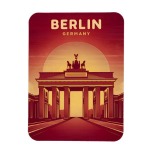 Imán Viajes de época Berlín Puerta de Brandenburgo Alem