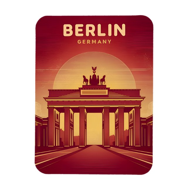 Imán Viajes de época Berlín Puerta de Brandenburgo Alem (Vertical)