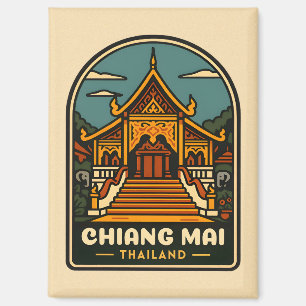 Imán Viajes de época Chiang Mai Tailandia Retro