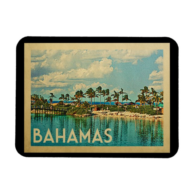 Imán Viajes de época de Bahamas (Horizontal)