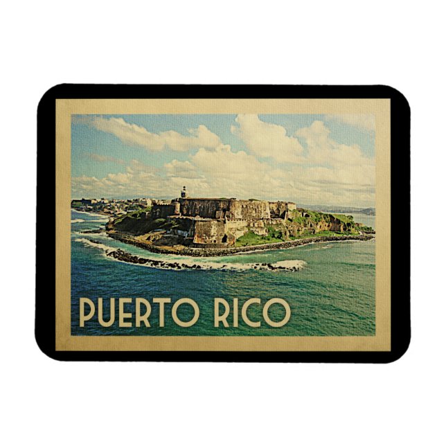 Imán Viajes de época de Puerto Rico (Horizontal)