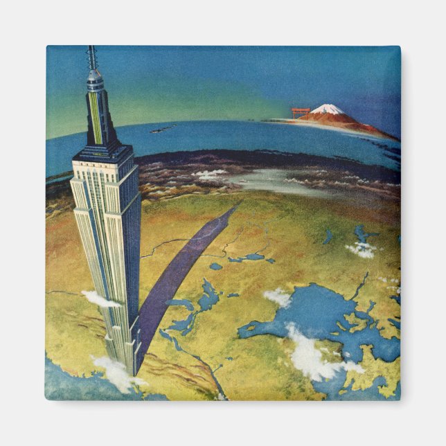 Imán Viajes de época Edificio Empire State de Nueva Yor (Frente)