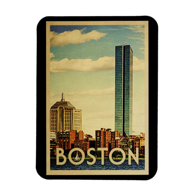 Imán Viajes de época en Boston Massachusetts (Vertical)