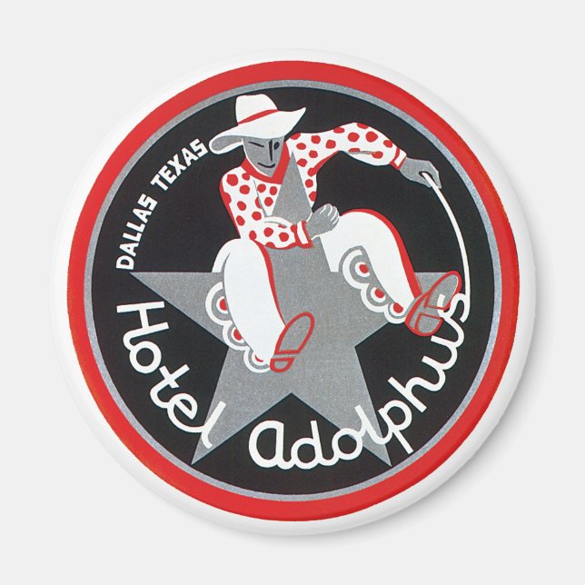 Imán Viajes de época, Hotel Adolphus en Dallas, Texas (Frente)