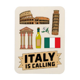 Imán Viajes de época Italia Icónicos Símbolos Nacionale