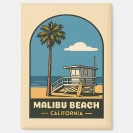 Imán Viajes de época Malibu Beach California Coast Retr