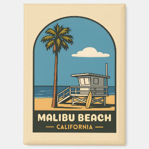 Imán Viajes de época Malibu Beach California Coast Retr