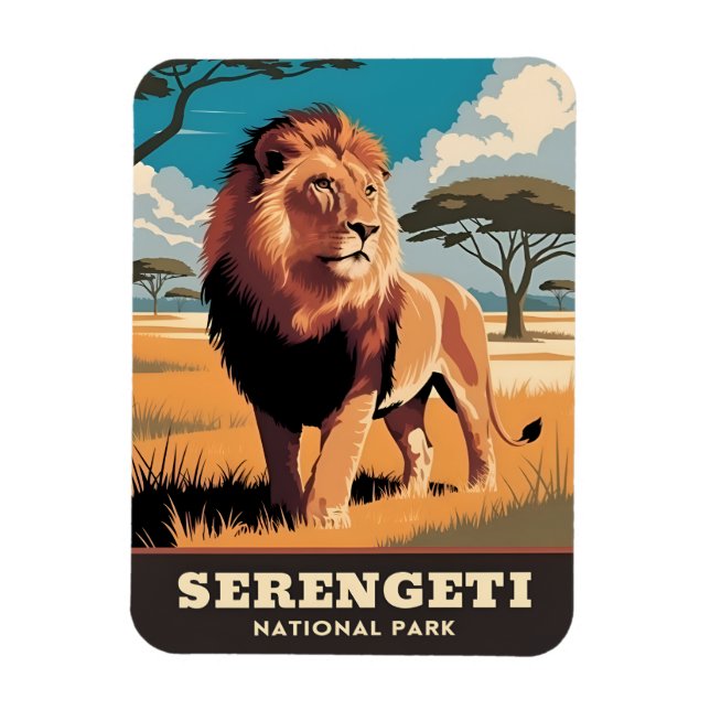 Imán Viajes de época Parque Nacional Serengeti Tanzania (Vertical)