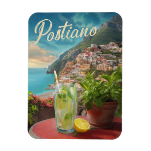 Imán Viajes de época Positano Italia Retro Escenario
