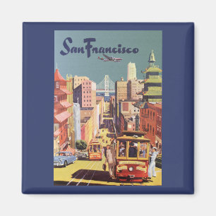 Imán Viajes de época Poster de San Francisco Cable Car