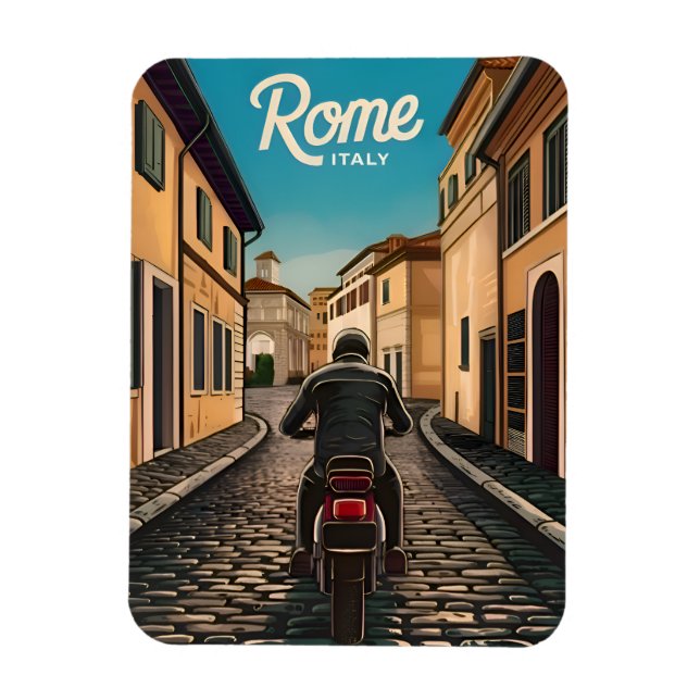 Imán Viajes de época Roma Italia Gráfico retro (Vertical)