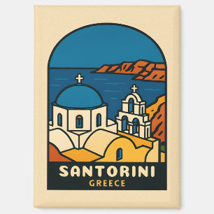 Imán Viajes de época Santorini Grecia Costa Retro